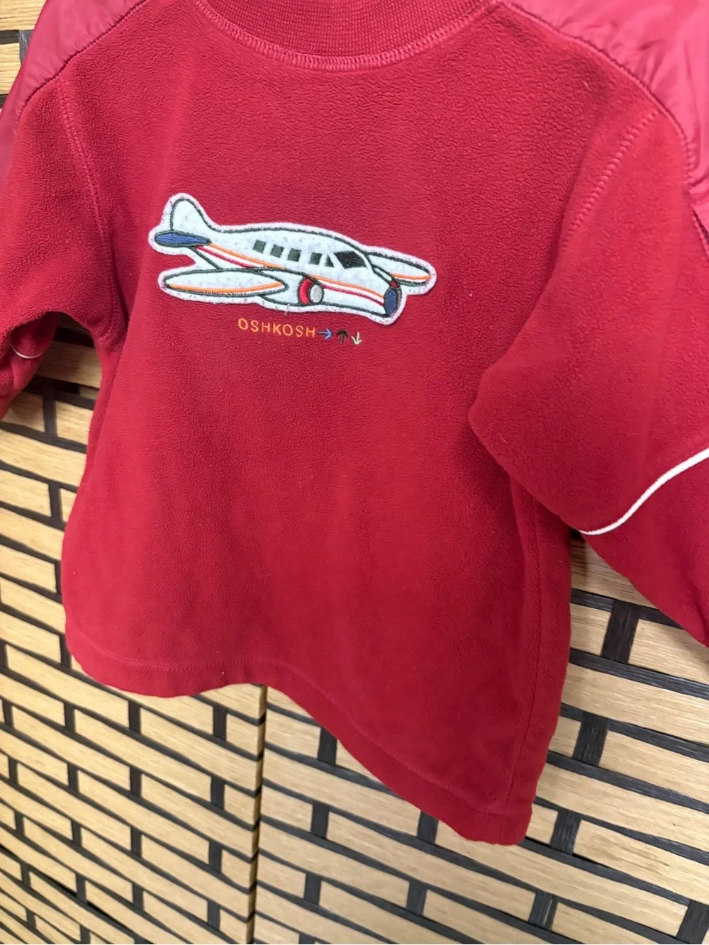 Osh kosh red fleece airplane sweatshirt size 2T